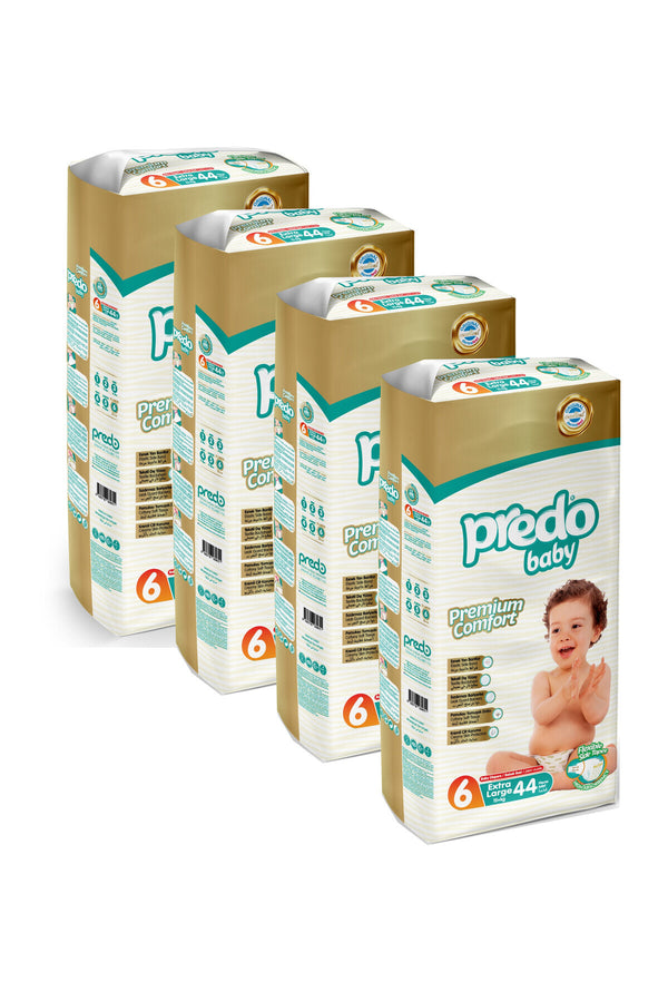 PREDO Premium Comfort Bebek Bezi 6 Numara 44 Adet (4 lü Süper Avantaj Paketi) 176 Adet