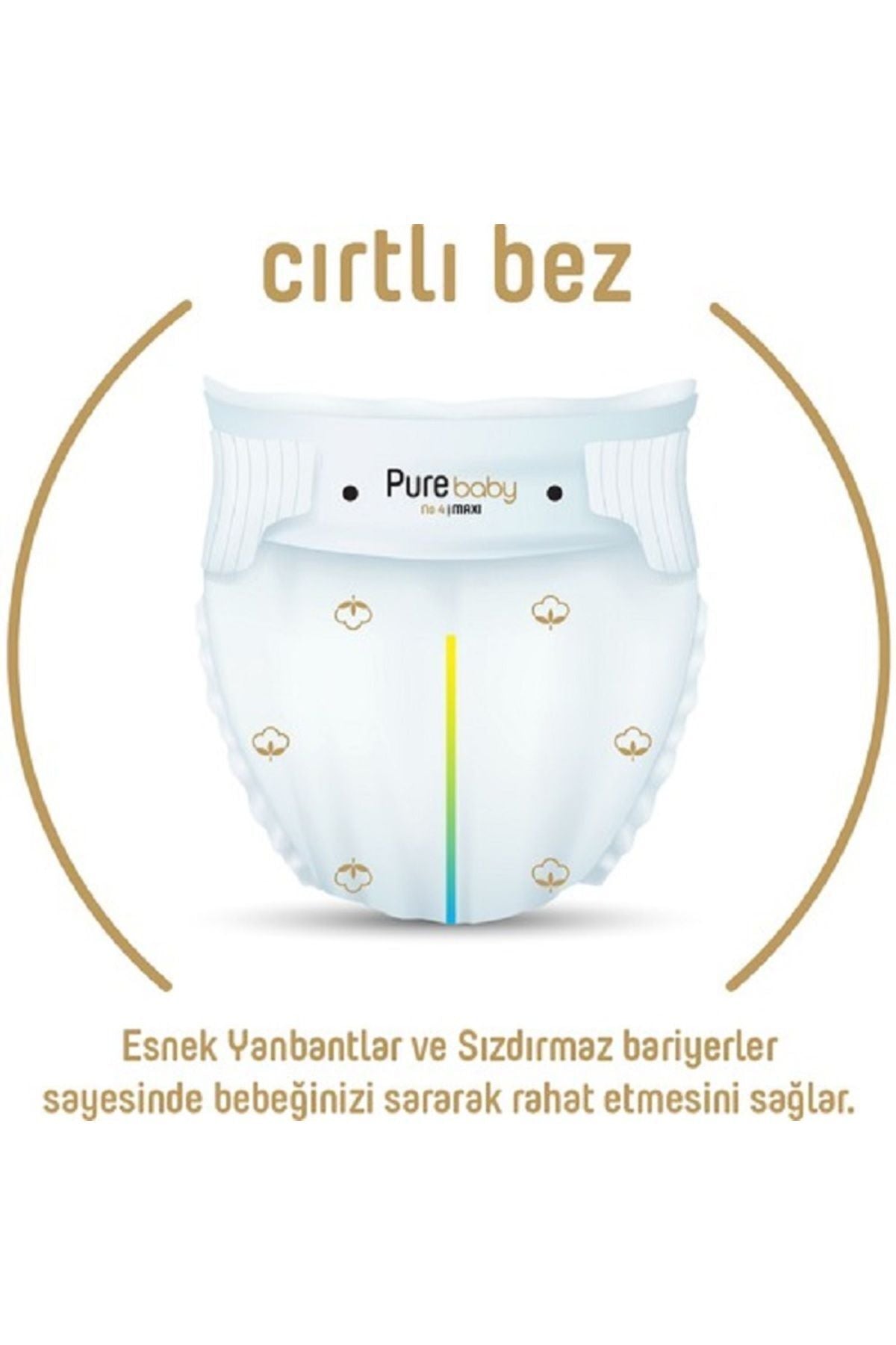 Pure Baby Organik Pamuklu 4 Numara Maxi 208'li Bebek Bezi