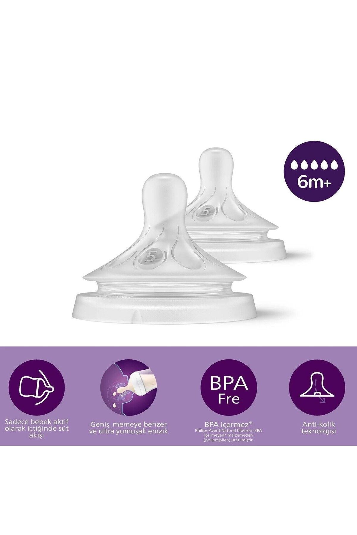 Philips Avent Doğal Tepkili Biberon Emziği NoAy Scy/