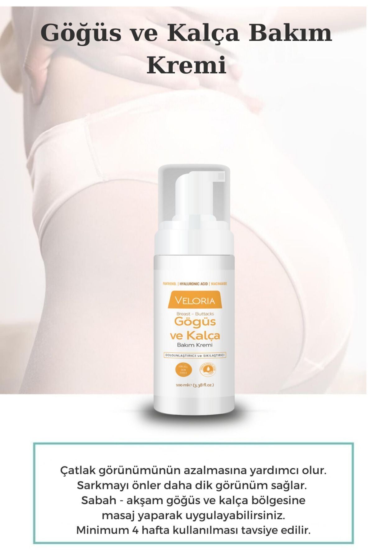 Veloria Cosmetics Göğüs Ve Kalça Büyütücü,. Şekillendirici, Dolgunlaştırıcı, Çatlak Giderici, Sıkılaştırıcı Kreml
