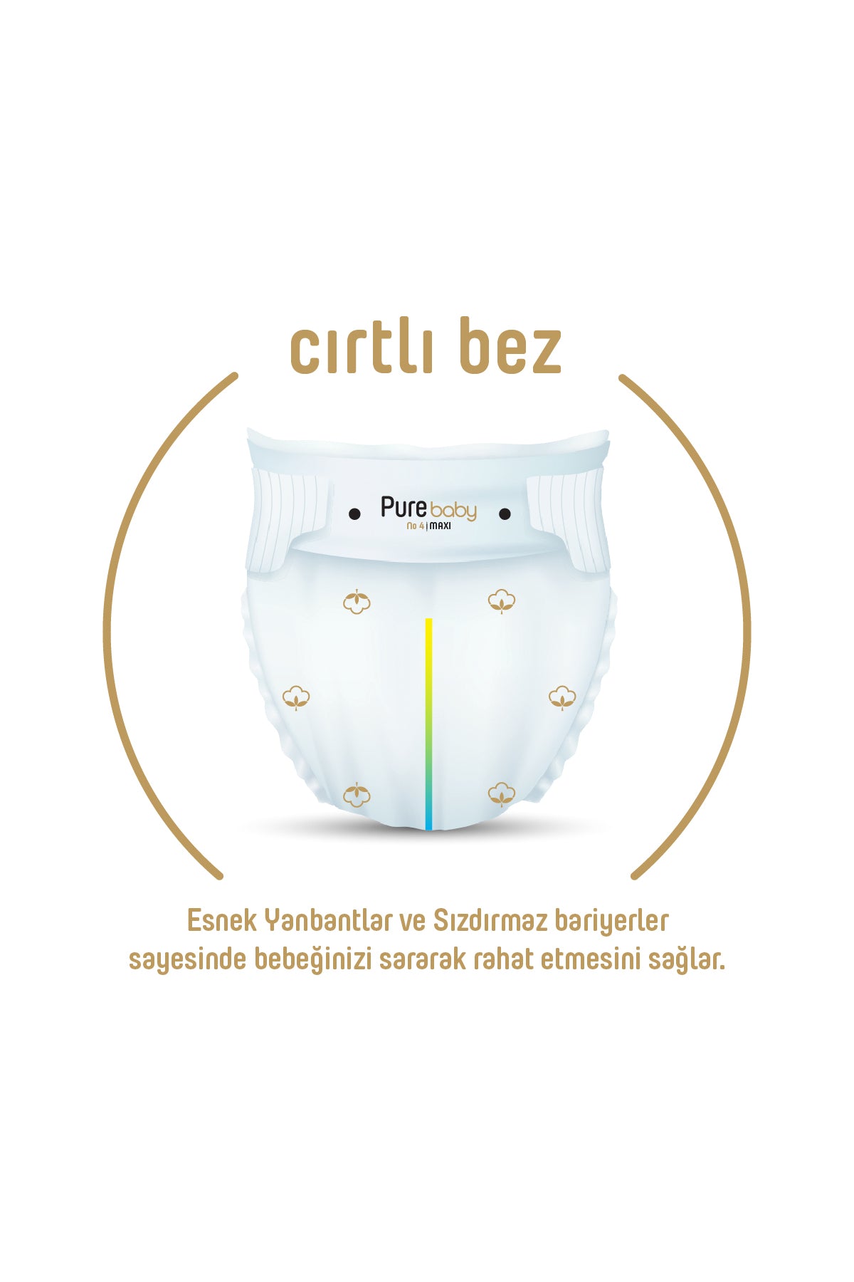 Pure Baby Organik Pamuklu Cırtlı Bez 6 Numara Xlarge 60 Adet + Organik Pamuklu Islak Havlu 90 Yaprak