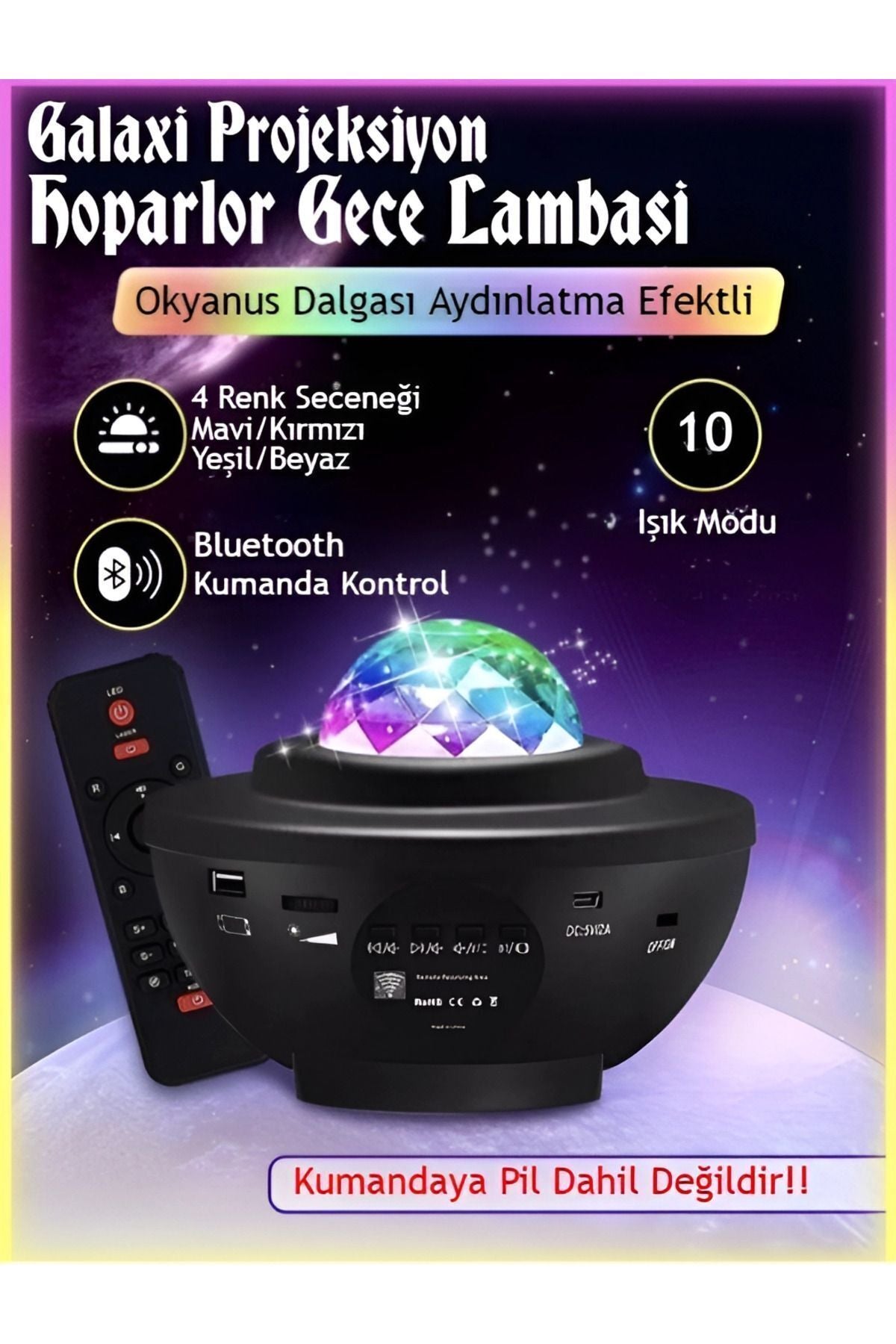 nextbuyıldızlı Projektör Tavan Bulutsu Galaxy Lazer Işıklı Disko Topu Bluetoothoparlör Parti Led Lambası