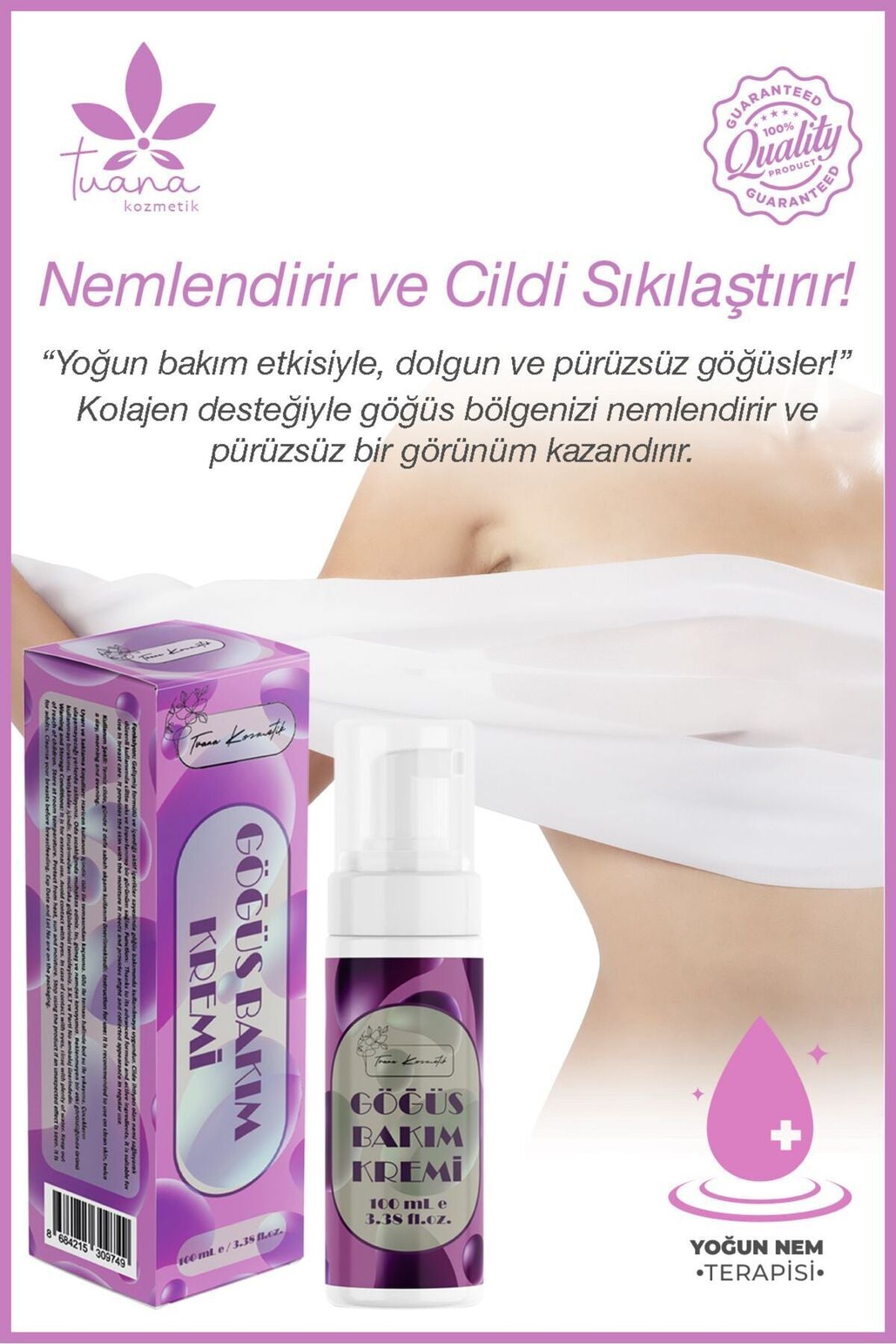Tuana Kozmetik Göğüs Ve Kalça Dikleştirici & Dolgunlaştırıcı , Büyütücü, Sıkılaştırıcı Göğüs Bakım Kremi ml