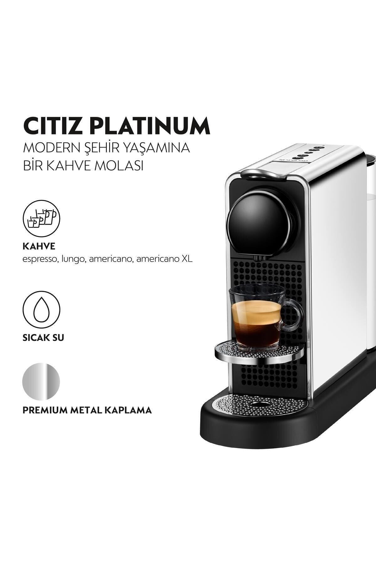 Nespresso CCitiz Platinum Kahve Makinesi ,Paslanmaz Çelik