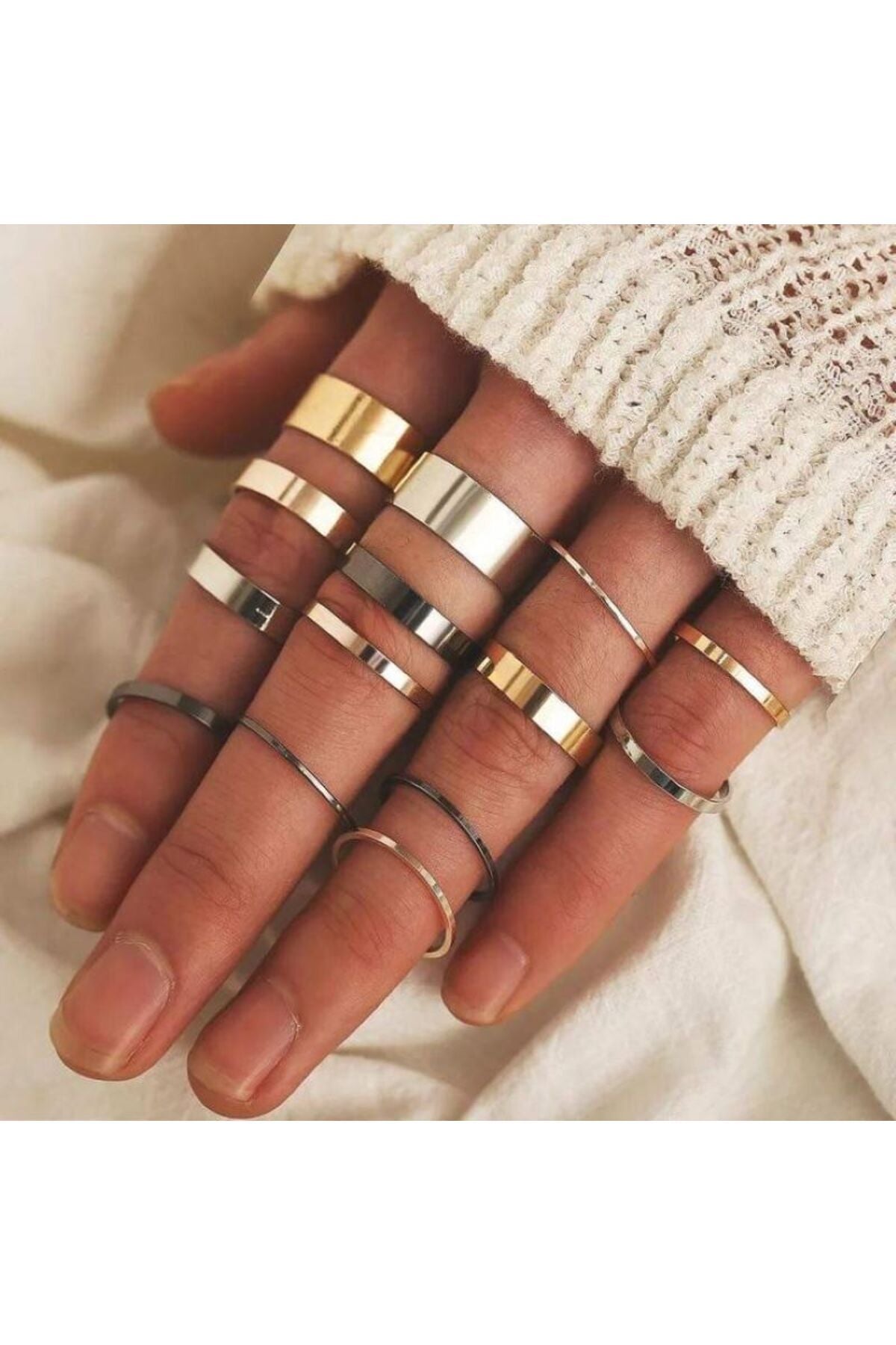 Ervalina 11'li Çok Renkli Yüzük Set 0613