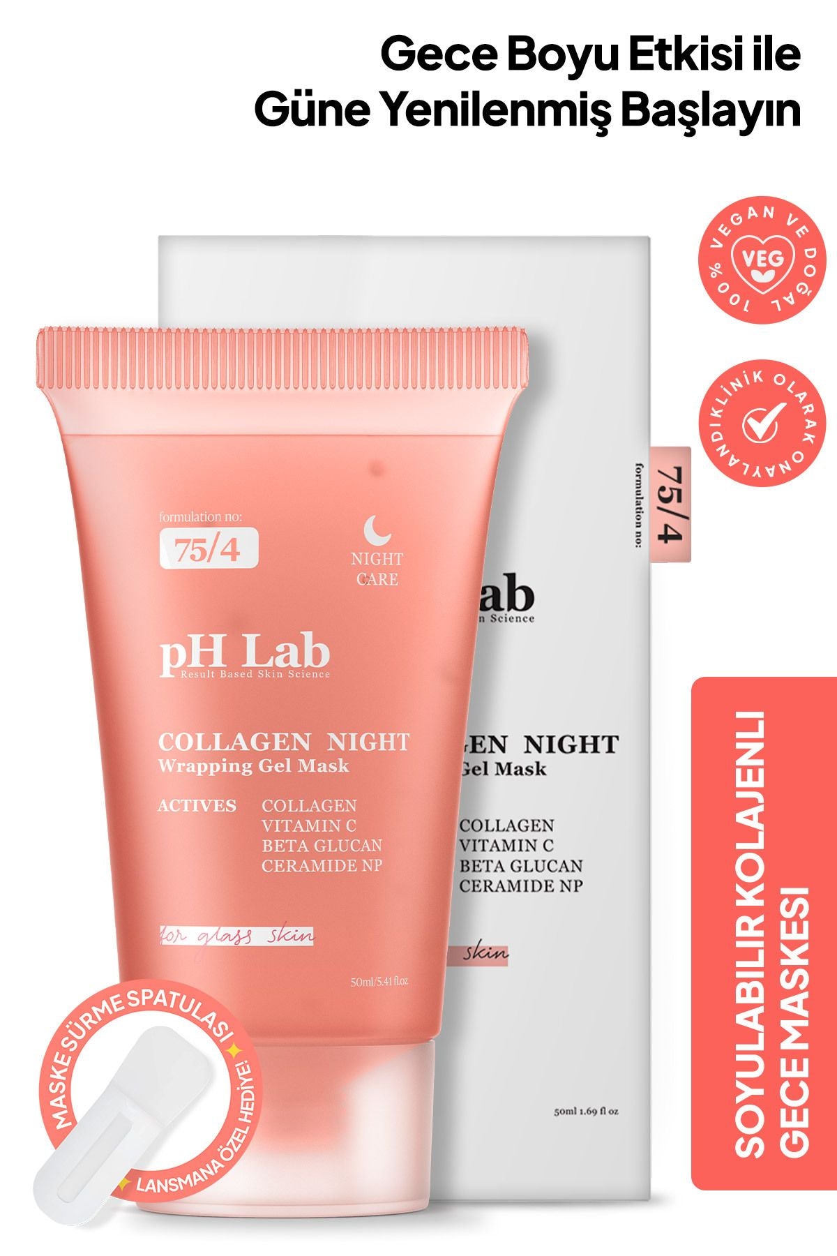 Ph Lab Phlab Collagenight Soyulabilen Kolajen Gece Maskesi, Soyulabilir Kolejen Yüz Maskesi