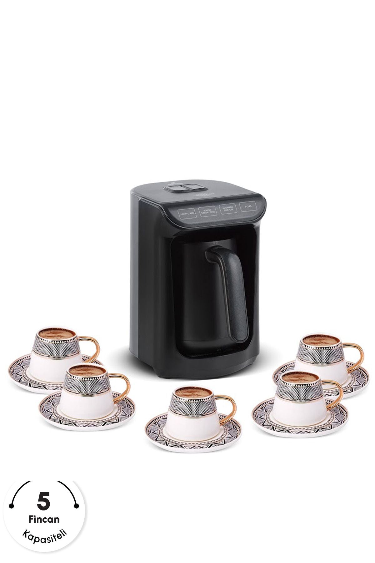 Karaca Hatır Közde Türkahvesi ve Türkahve Makinesi Shiny Black Fincan Kapasiteli Bol Köpüklü - Görsel 3