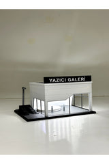 Butik 1/64 Ölçekli Beyaz Renk Ledli Showroom Tasarımlı Diorama Araç Sergileme Garajı 3D Baskı