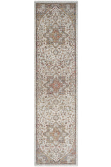 Cool Halı Hanedan Krem Klasik Desenli Çiçekli Yolluk Otantik Bohem Vintage Koridor Giriş Uzun Antre Hol Halısı - Bej