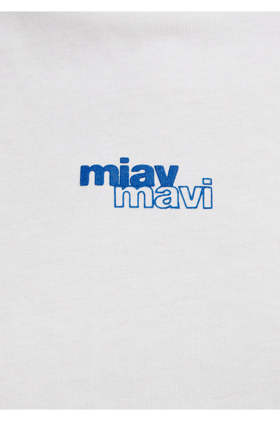 Mavi Miav Baskılı Ekru Tişört Crop / Kısa Kesim 1614091-70057