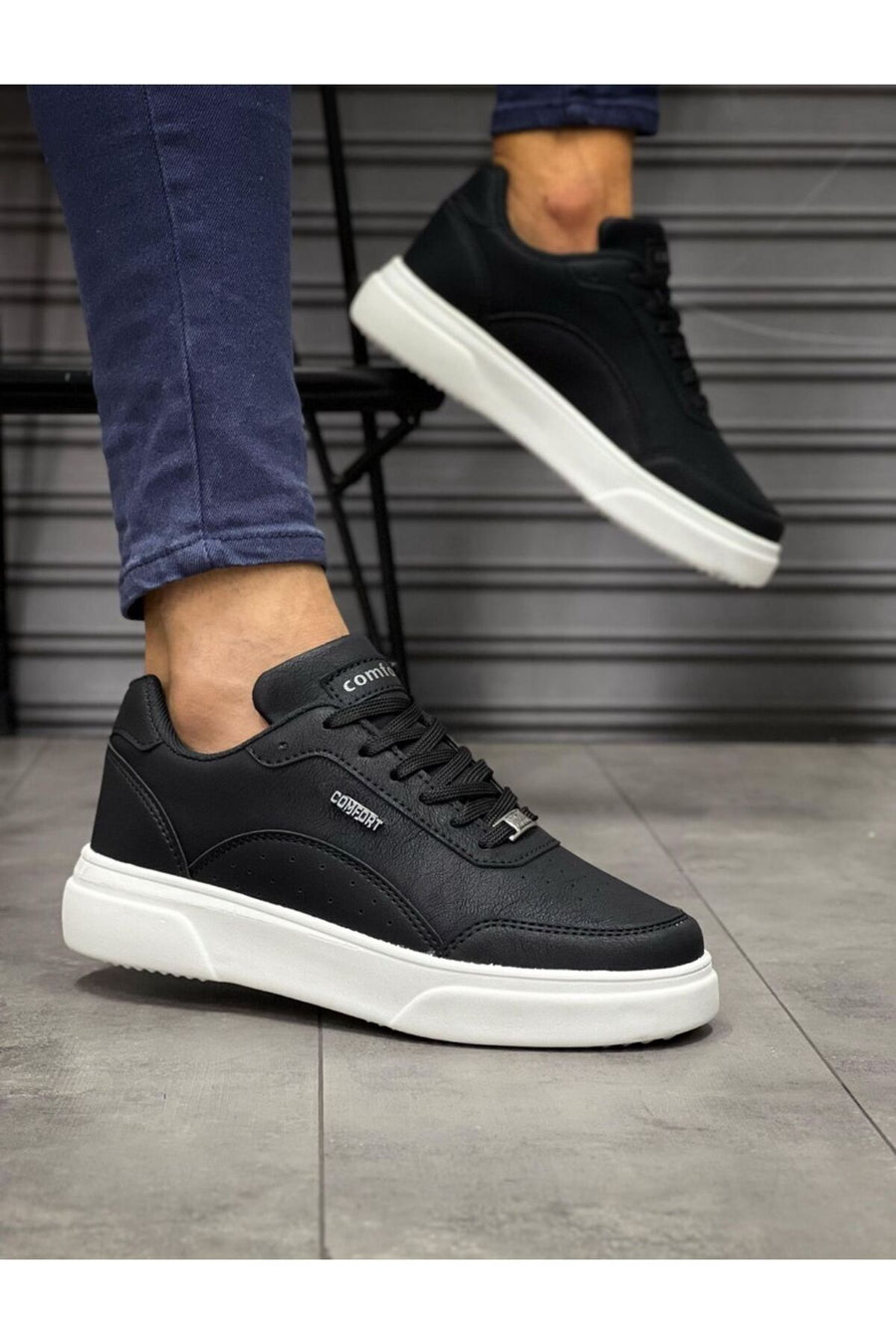 Jack Lion Erkek Sneaker Gündelik Ortopedik Ayakkabı Efgcmfrt105 - Siyah-Beyaz
