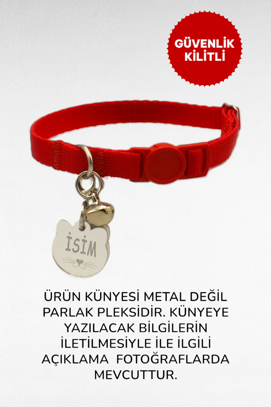 CARAMELOS İSİMLİ KEDİ TASMASI KEDİ İSİMLİK KİŞİYE ÖZEL-EKO SERİSİ - Siyah