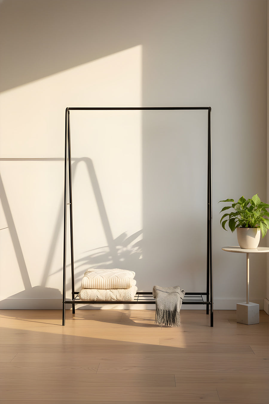 Metallica Concept Oval Telli Siyah Butik Elbise Askısı Ayaklı Askılık Konfeksiyon Askılık