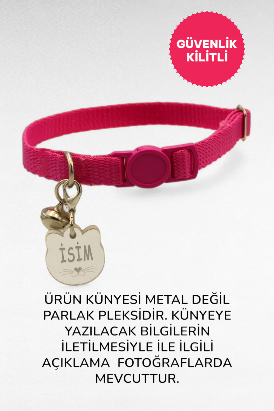 CARAMELOS İSİMLİ KEDİ TASMASI KEDİ İSİMLİK KİŞİYE ÖZEL-EKO SERİSİ - Kahve