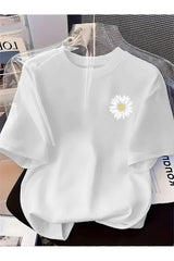 oneagılyazı Kadın Kurdela Baskılı Tshirt - Bisiklet Yaka - Gumus