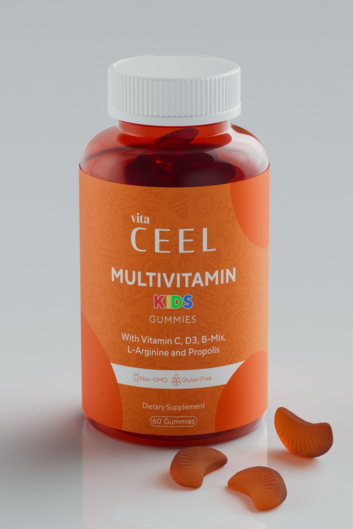 Vita Ceel Çocuklar için Gelişme Çağı Multivitamini Vitamin C, D, B Mix, L-arginine