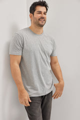 AC&Co / Altınyıldız Classics Erkek/unisex Beyaz %100 Pamuk Slim Fit Dar Kesim Bisiklet Yaka Basic Tişört - Gri
