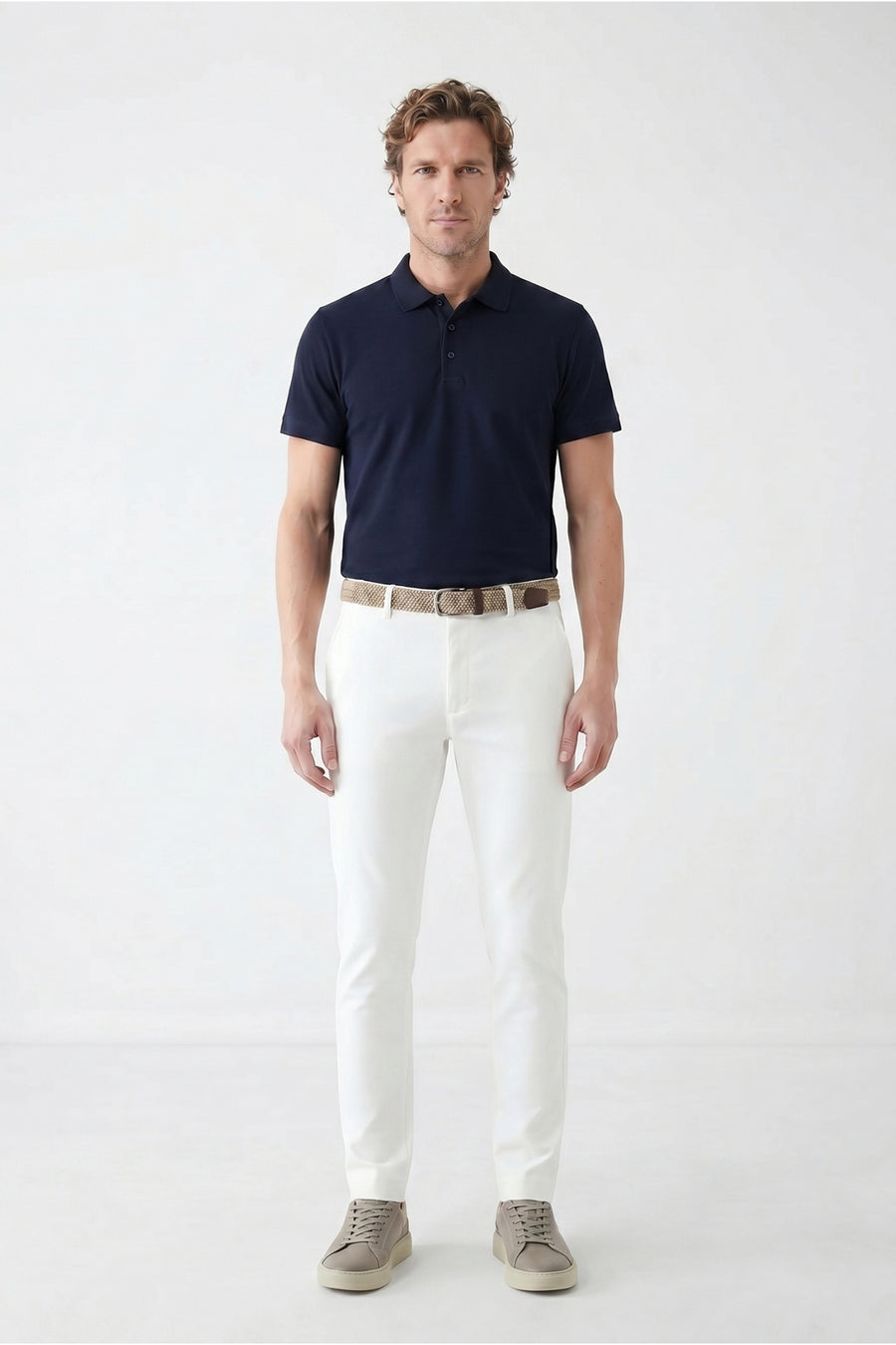 Kiğılı Polo Yaka Regular Fit Nakışlı Pamuklu Tişört - Siyah