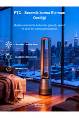 evona AuraHeat Elektronik Fanlı Isıtıcı & Soğutucu Klima, Taşınabilir,Uzaktan Kumanda, Sessiz Güç