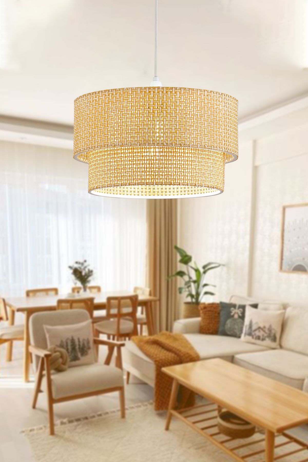 retro home design Modern Doğal Hazeran Rattan Katlı Sarkıt Avize Salon Mutfak Yatak Odası Avize