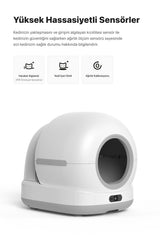 Xenon Smart Otomatik Kedi Tuvaleti (Kameralı) | 72 Lt, Mobil Kontrollü, Wifi, Akıllı Kedi Tuvaleti (X8623)
