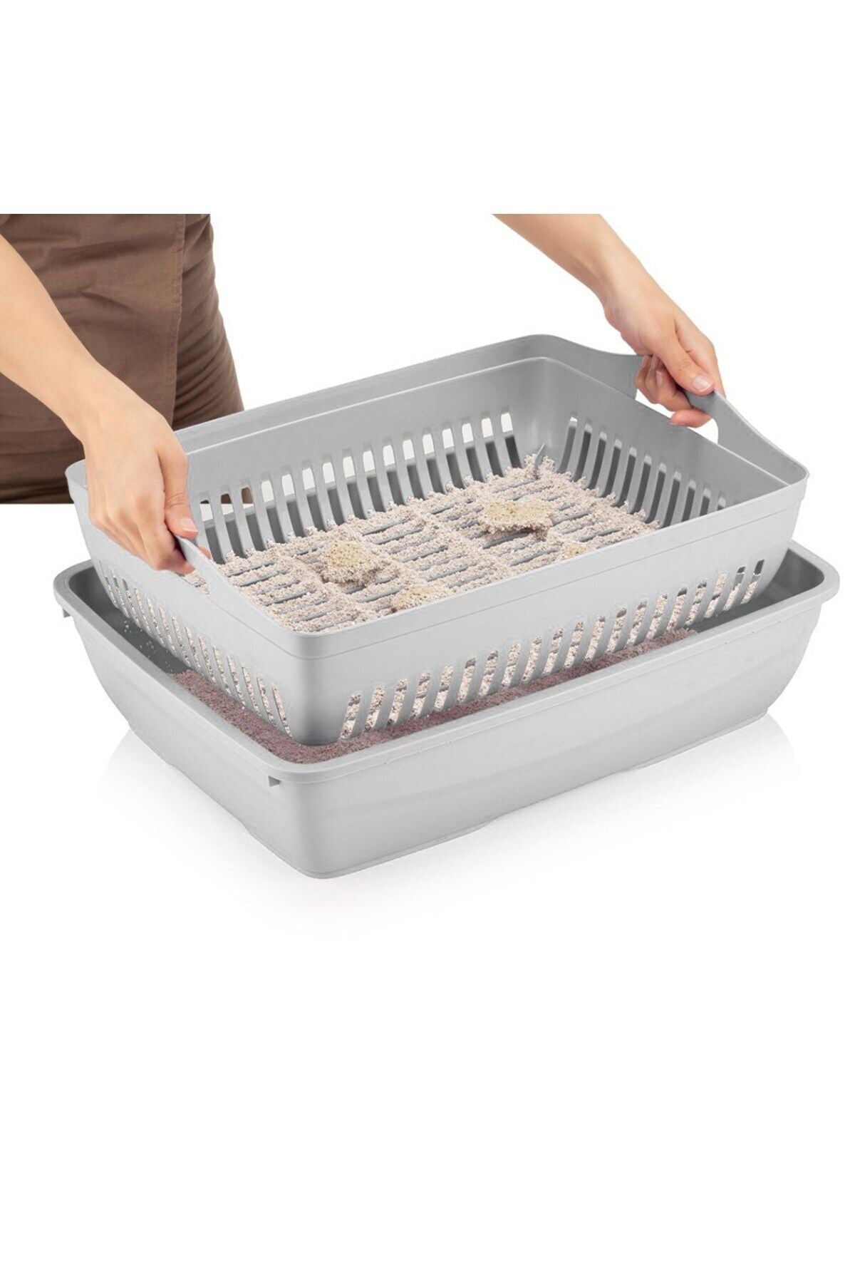 Petozi Elekli Kapalı Kedi Tuvaleti Xl Boy 40x37,5x50 Cm ( Kürek Hediyeli)