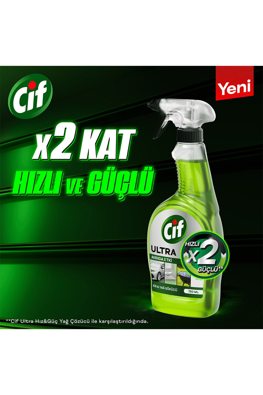 Cif Ultra Sprey Anında Etki Kir & Yağ Çözücü 750ml x1 Sakura Sprey x1 Kireç ve Pas Sökücü x1