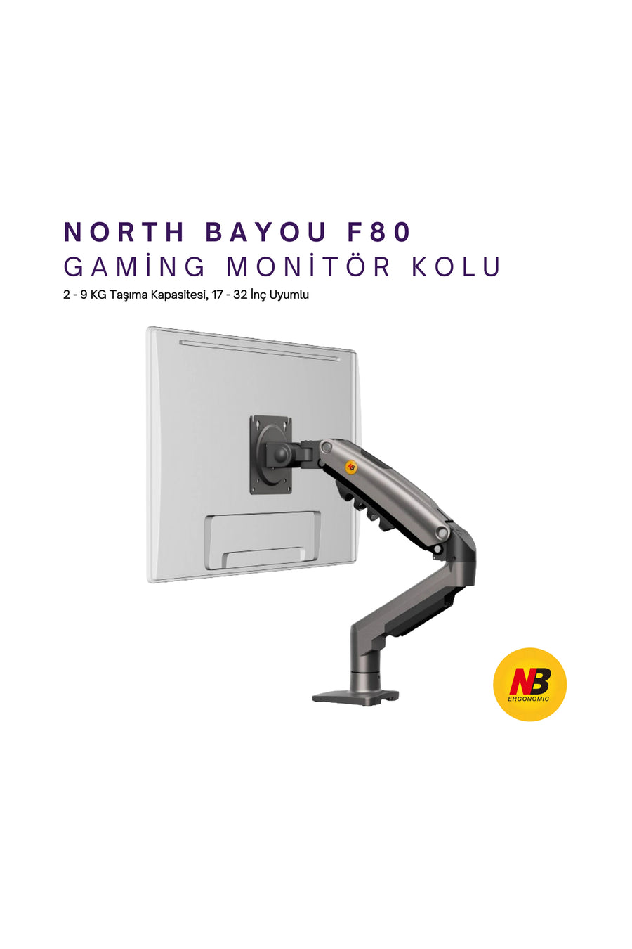 DailyTech North Bayou Nb F80 Tek Kol Amortisörlü Monitör Tutucu