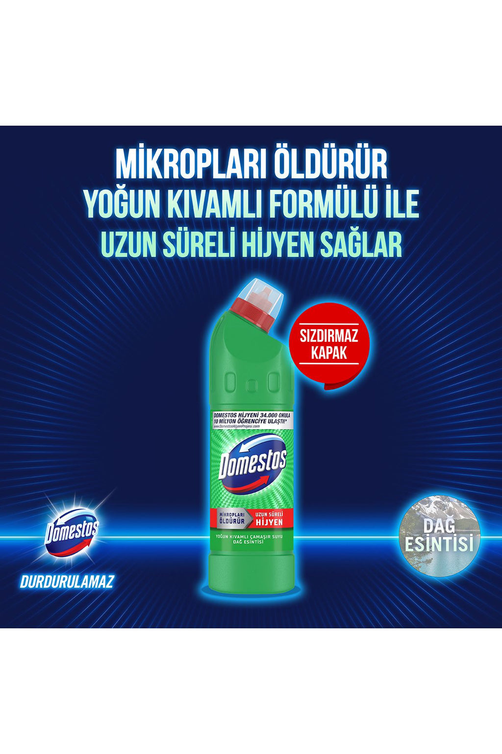 Domestos Yoğun Kıvamlı Çamaşır Suyu Dağ Esintisi Maksimum Hijyen ml Adet - Görsel 3