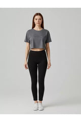 ALG KADIN CROP TİŞÖRT OVERSIZE - PAMUK KUMAŞ T-SHIRT