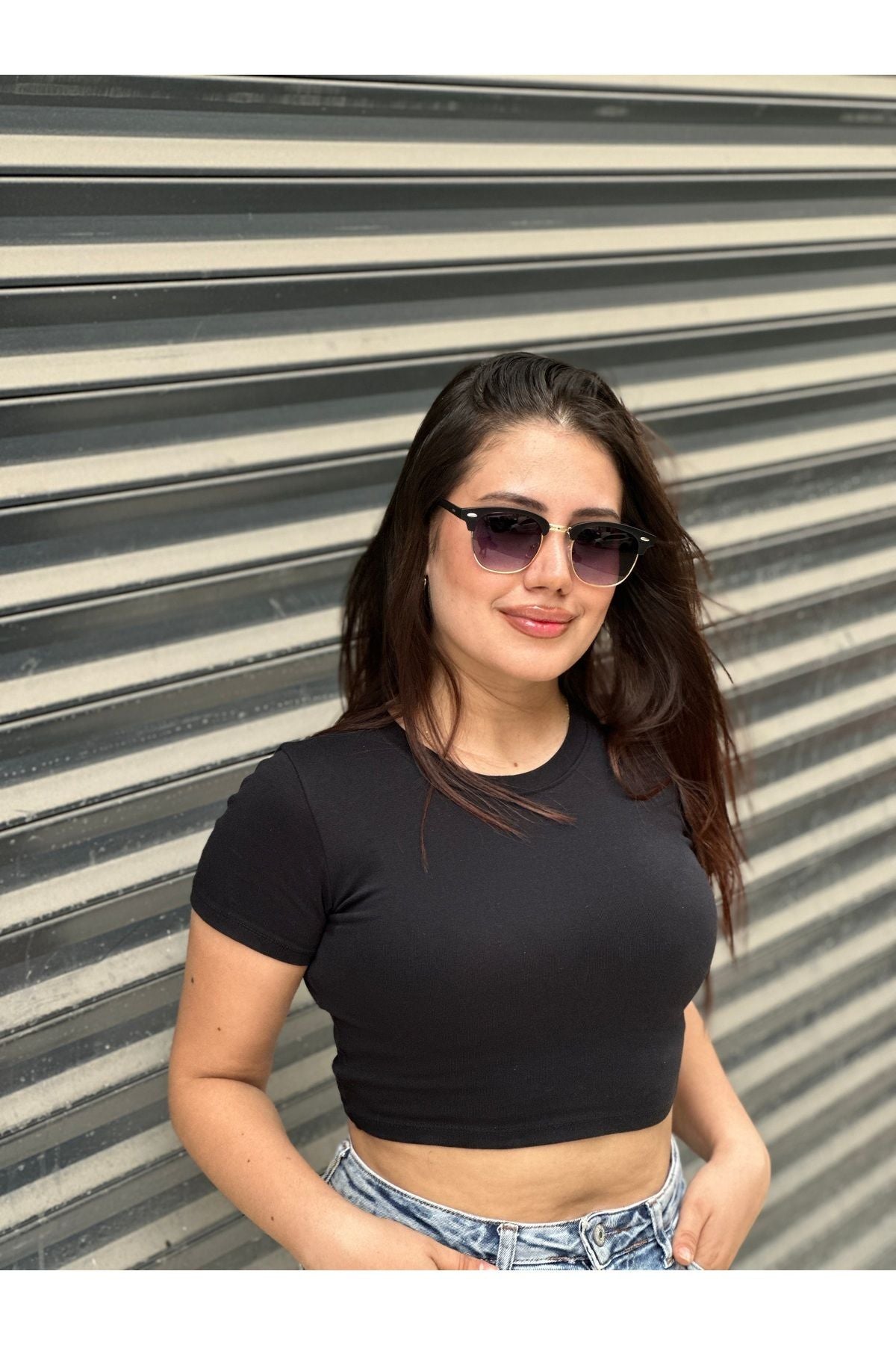 polo air Unisex Güneş Gözlüğü UvKoruma Siyah Renk Çerçeve Gold Plg-c - Görsel 2