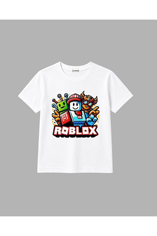 cirokids %100 Pamuk Unisex Roblox Baskılı Çocuk Tişört