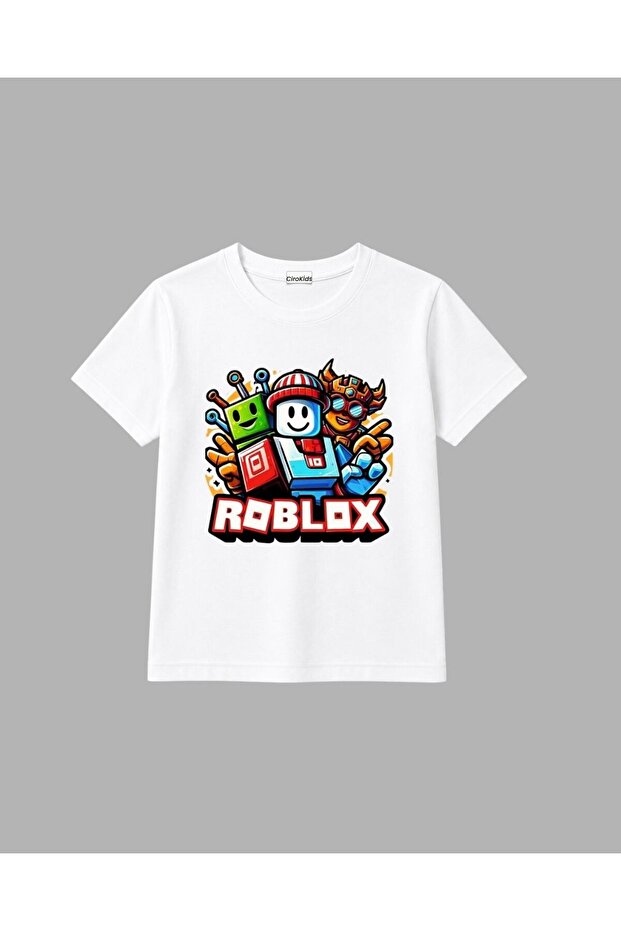cirokids %100 Pamuk Unisex Roblox Baskılı Çocuk Tişört