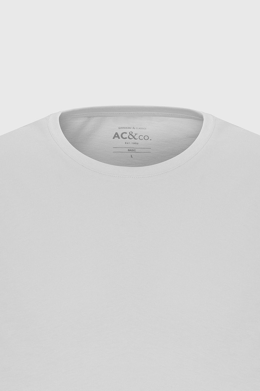 AC&Co / Altınyıldız Classics Erkek/unisex Beyaz %100 Pamuk Slim Fit Dar Kesim Bisiklet Yaka Basic Tişört - Haki