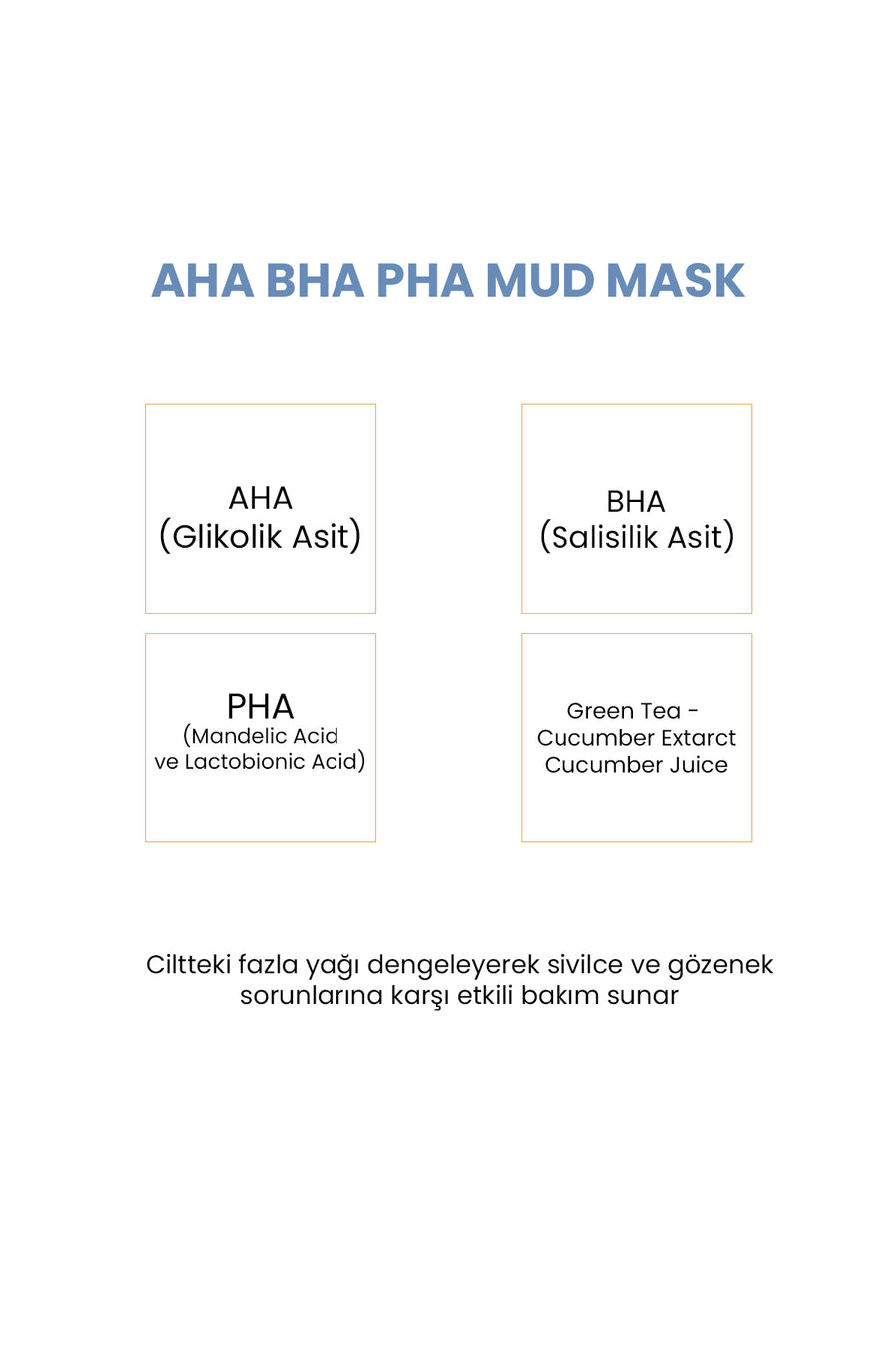 Qremfi Sıfır Gözenek Siyah Nokta Mavi Kil Maskesi | AHA + BHA+PHA 100 ml