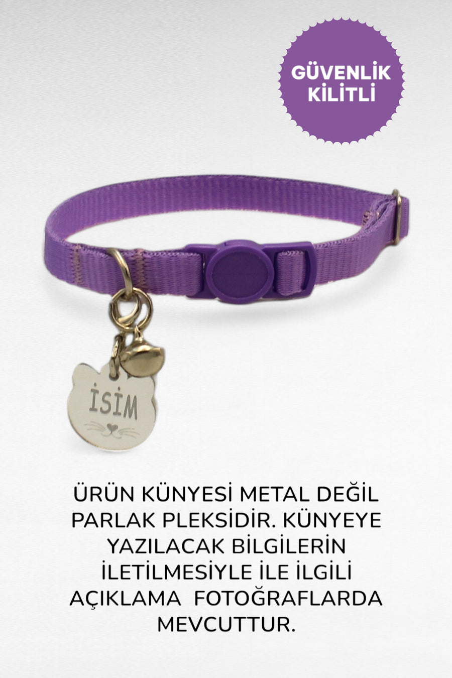 CARAMELOS İSİMLİ KEDİ TASMASI KEDİ İSİMLİK KİŞİYE ÖZEL-EKO SERİSİ