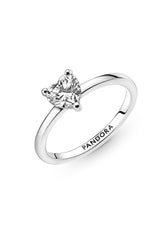 Pandora Işıltılı Kalp Tektaş 925 Ayar Gümüş Yüzük