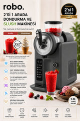 ROBO 2'si Bir arada Dondurma ve Slush (buzlaş) Makinesi Gri