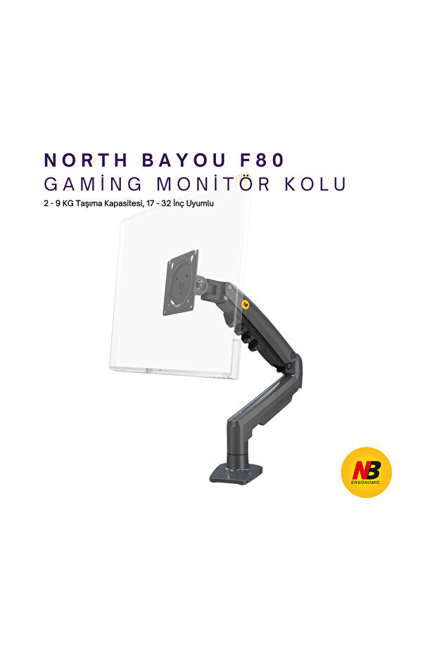 DailyTech North Bayou Nb F80 Tek Kol Amortisörlü Monitör Tutucu