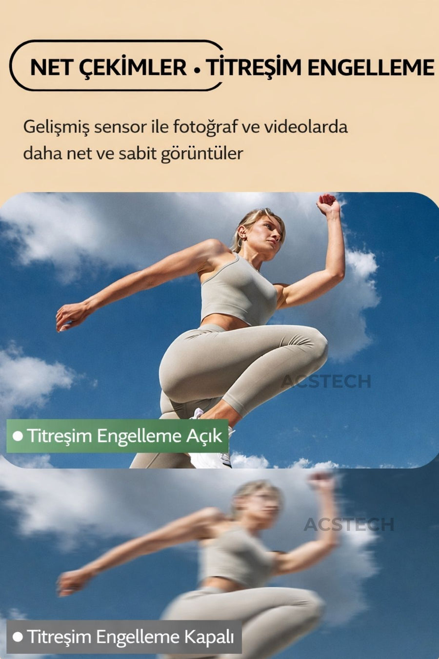 ACSTECH 4K Dijital Fotoğraf Makinesi 48MP Flip Ekran 18X Zoom Flaşlı 64GB Hediyeli Türkçe Menü - Pembe