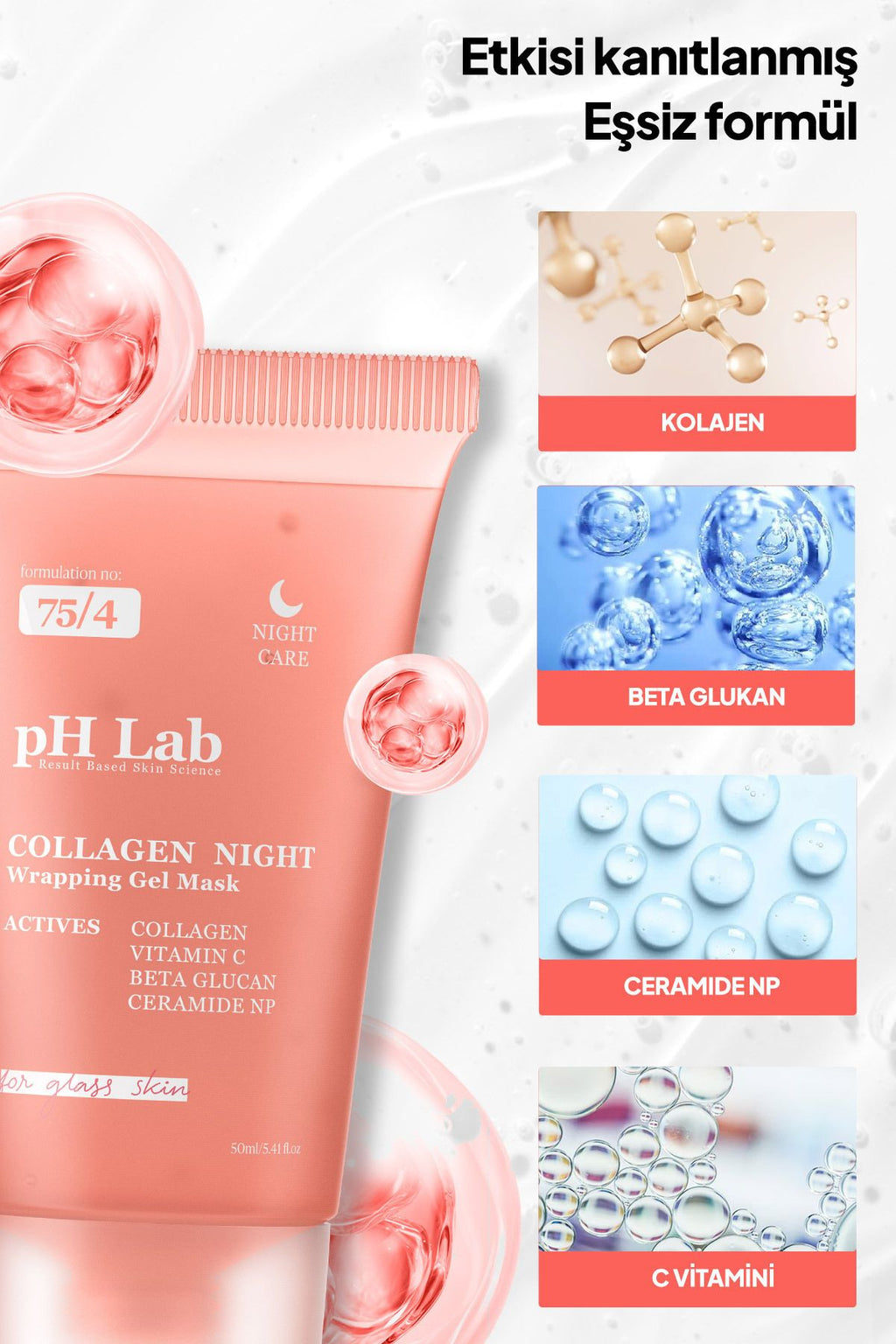 Ph Lab Phlab Collagenight Soyulabilen Kolajen Gece Maskesi, Soyulabilir Kolejen Yüz Maskesi