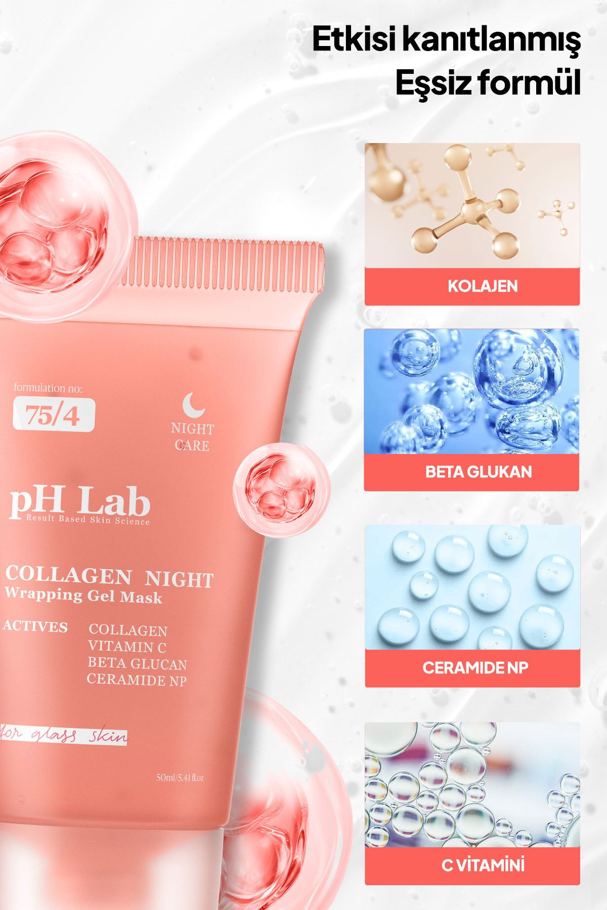Ph Lab Phlab Collagenight Soyulabilen Kolajen Gece Maskesi, Soyulabilir Kolejen Yüz Maskesi