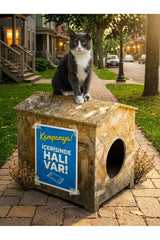 zekimöble Kedi yuvası Yağmura Ve Soğuğa Dayanıklı Osb Kedi Evi Yuvası (DENİZ TUTKALLI)monte Edilmiş Teslimat