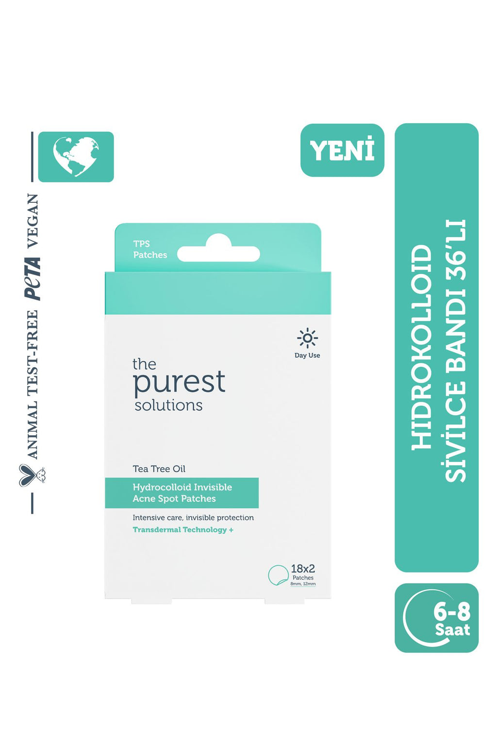 The Purest Solutions Hidrokolloid Akne Karşıtı & Yatıştırıcı Bant 36'lı