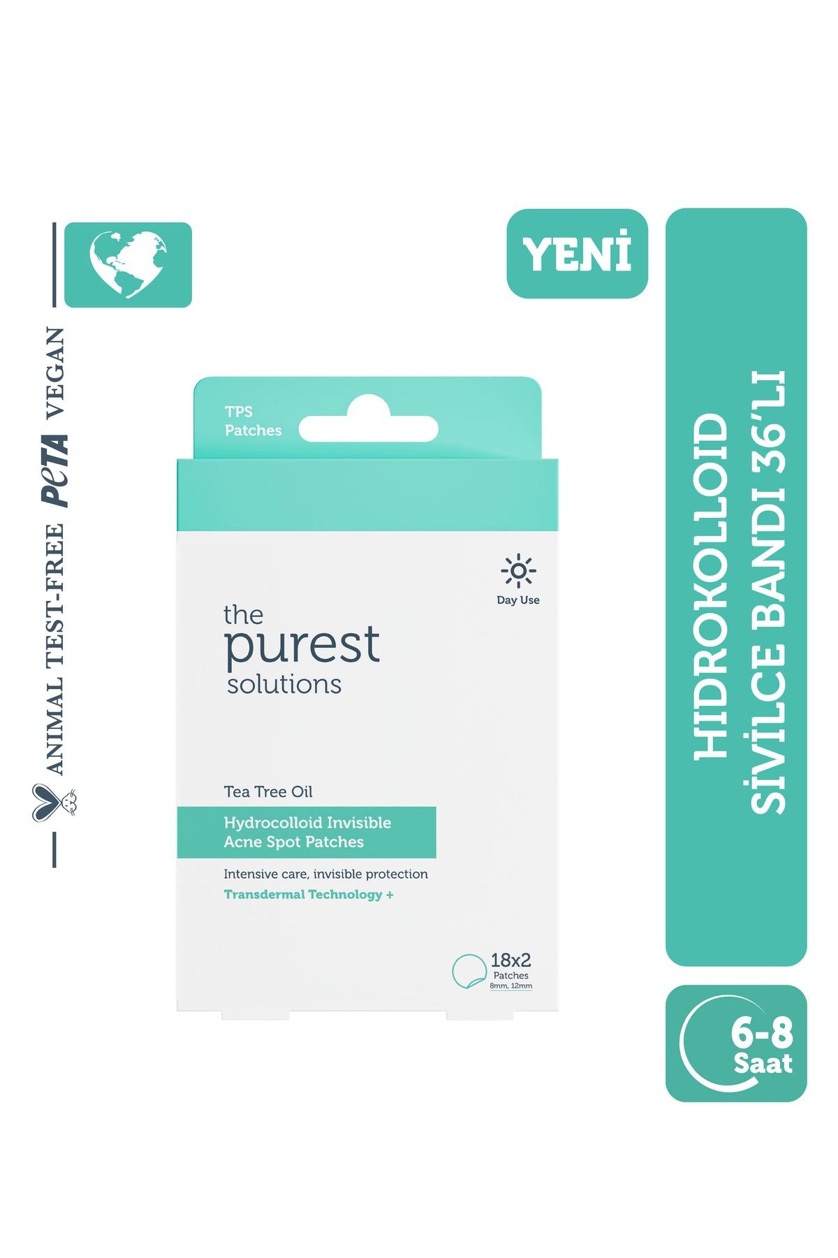 The Purest Solutions Hidrokolloid Akne Karşıtı & Yatıştırıcı Bant 36'lı