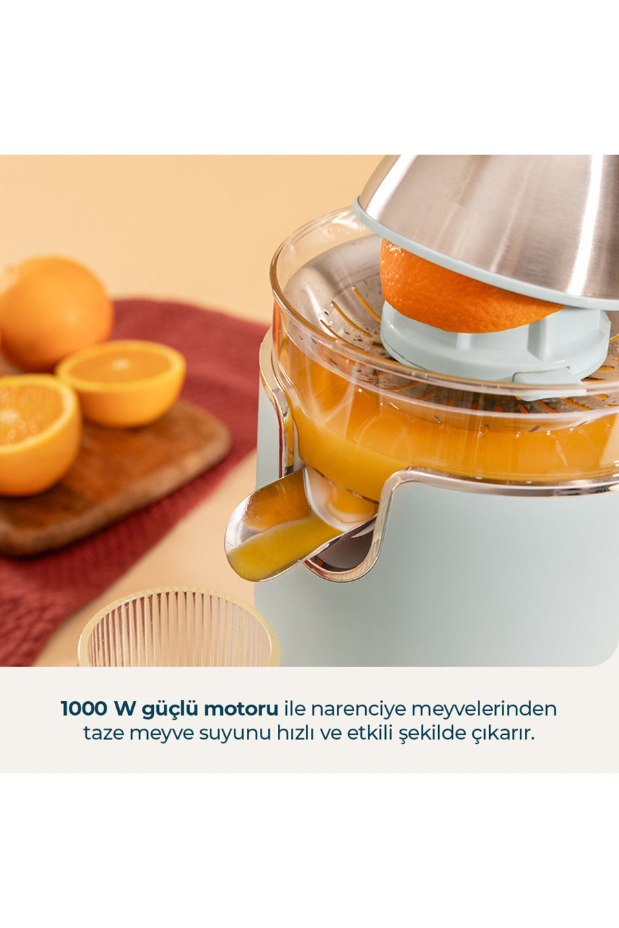 CECOTEC Xqueeze Retrojuice 1000 Blue Elektrikli Narenciye Sıkacağı | Retro Tasarım