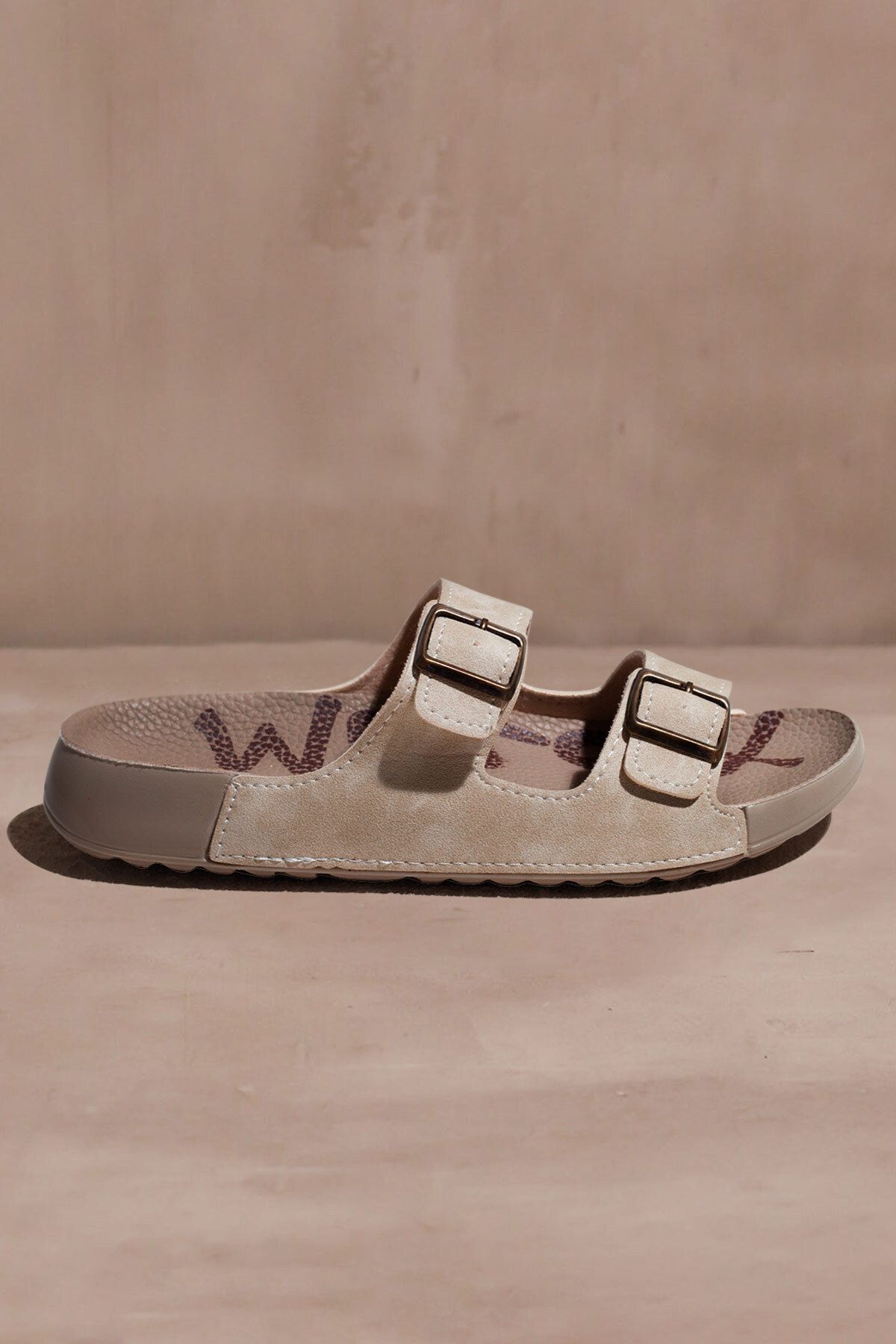 ShoesBag Çiftokalı Yumuşak Tabanlı Günlük Bej Terlik