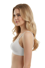 Cottonhill Seamless Bra - Pure | Lazer Kesim Dikişsiz Ayarlanabilir Askılı Balensiz Kadın Sütyen 3'lü Paket - Siyah