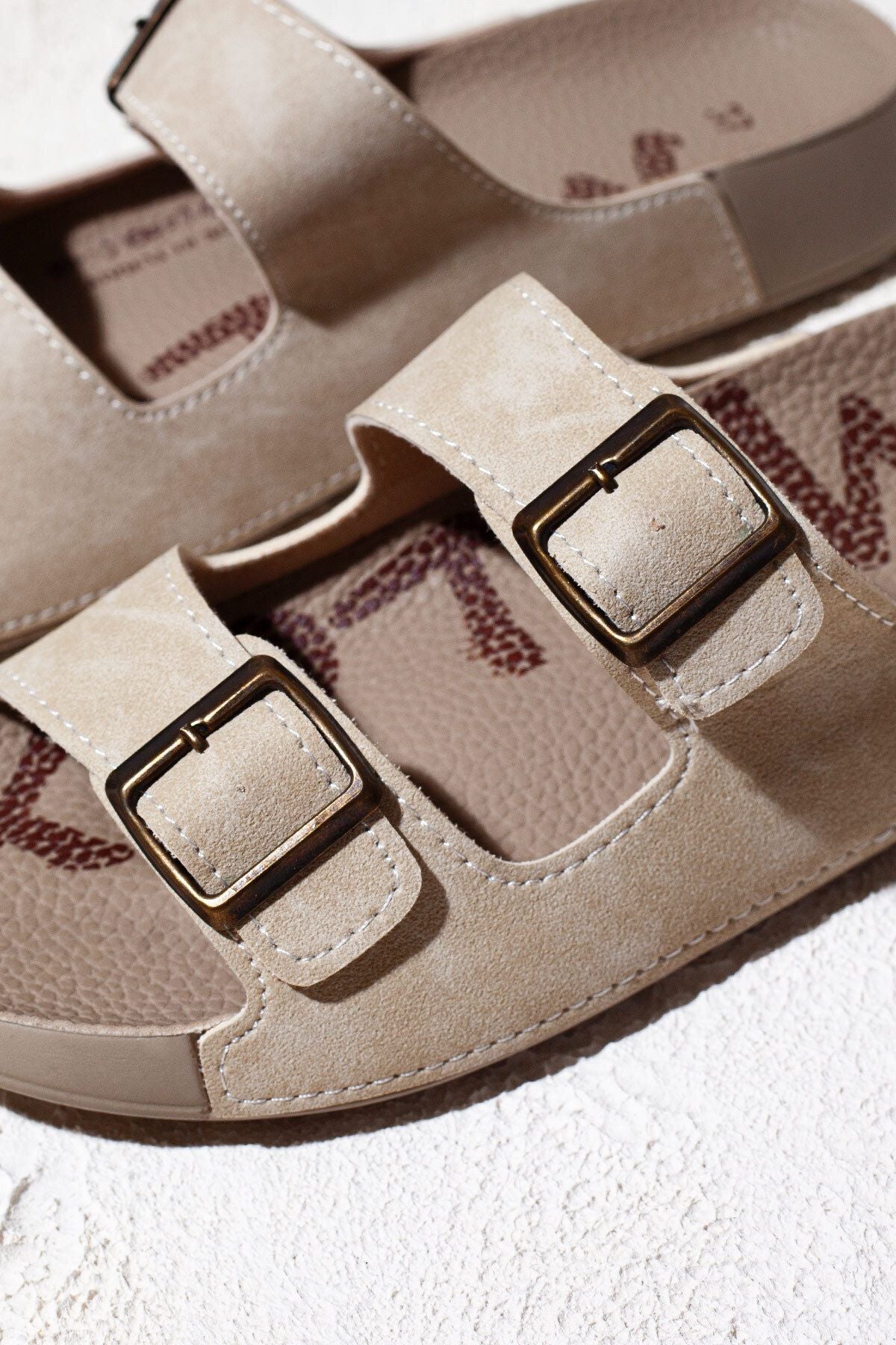 ShoesBag Çiftokalı Yumuşak Tabanlı Günlük Bej Terlik