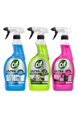 Cif Ultra Sprey Anında Etki Kir & Yağ Çözücü 750ml x1 Sakura Sprey x1 Kireç ve Pas Sökücü x1